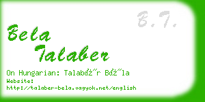 bela talaber business card